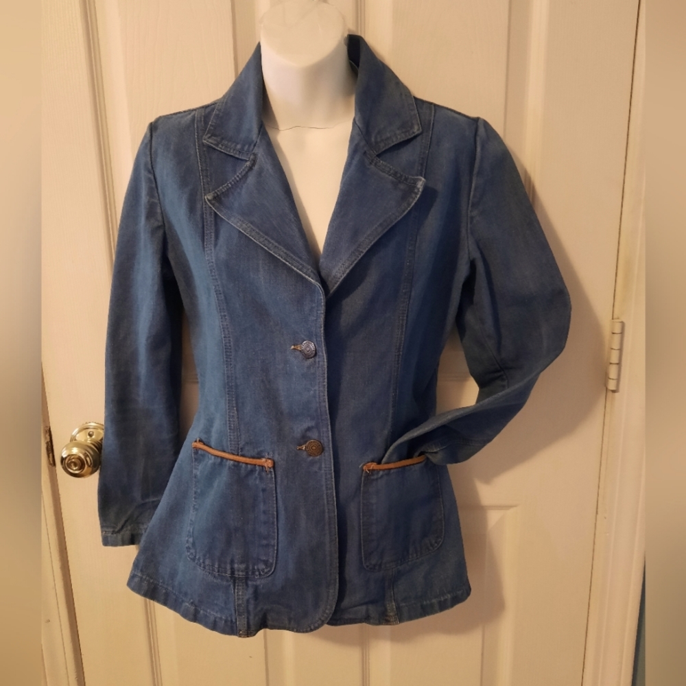 Vintage Sears 1970 Denim Blazer Med